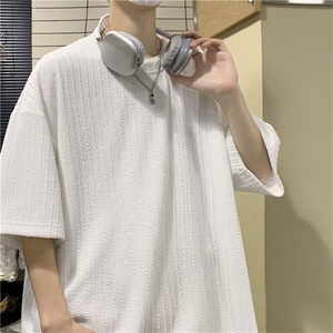 男士短袖t恤夏装冰丝垂感五分袖潮牌宽松休闲体恤1001-1TX563-P26图片