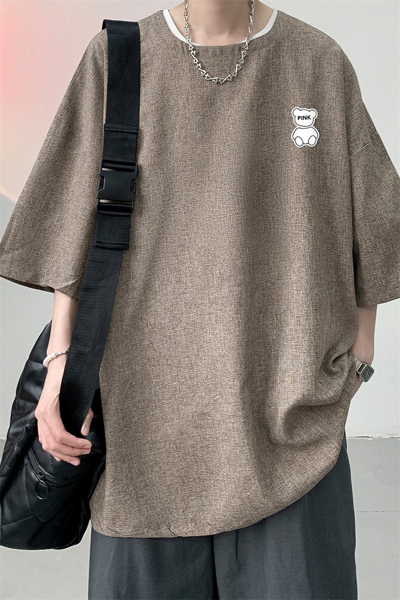 风复古亚麻短袖男棉麻t恤男半袖ZT71292-P35,男装T恤,电商A040