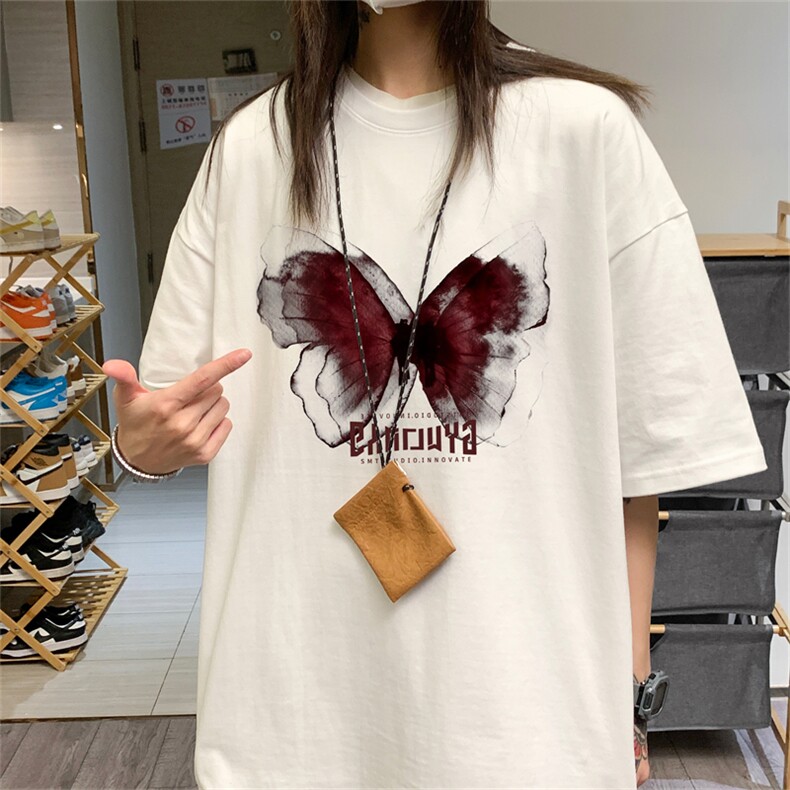 2024夏季中性风男女港风宽松纯棉体恤半袖dt426特p19,男装T恤,电商B370