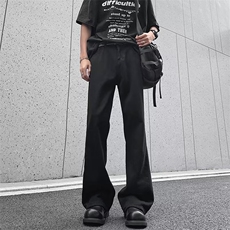 高街潮牌黑色毛边牛仔裤男直筒宽松阔腿微喇叭裤NA151，男装牛仔裤，星座1116A-1（原606A）