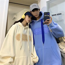 情侣装秋装钢印情侣卫衣连帽卫衣外套宽松上衣G1021P78男，女装短外套，电商A339