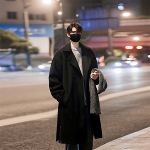 长款过膝 男装呢料呢子大衣 冬季呢子翻领外套 XZ514-2-F10-P138图片