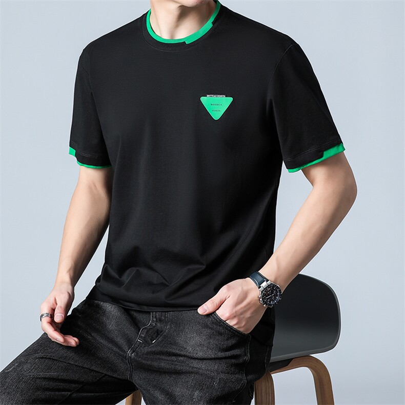 男士短袖T恤薄款圆领百搭上衣2023夏季新款青年休闲纯色体恤潮流,男装T恤,电商B212（原钱塘6029）