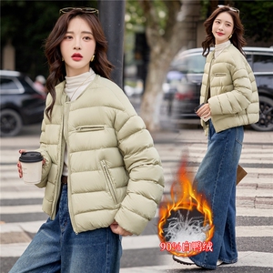90白鸭绒羽绒服2025年冬季新款时尚圆领保暖羽绒服女图片