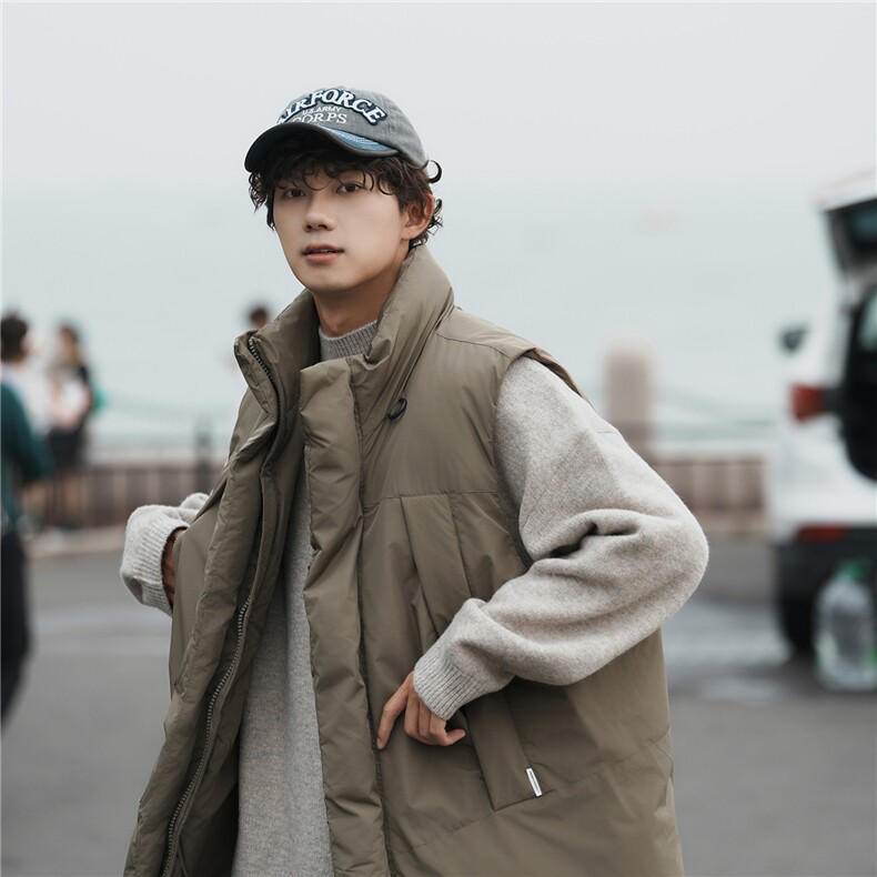 立领日系坎肩工装棉衣马甲男女冬季宽松休闲外套MJ090-P115-控148，男装棉衣，星座222-2（原202-8）