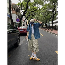 【网图现货】美式复古直筒工装七分裤K51/P45，男装牛仔裤，星座205-3