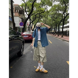 【网图现货】美式复古直筒工装七分裤K51/P45图片