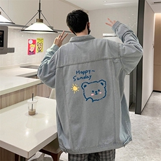 牛仔夹克男大码牛仔外套男茄克NJ77309-P60加绒款-P75，男装夹克，电商A040