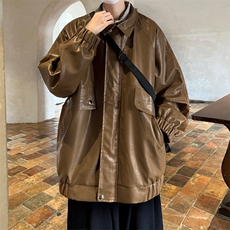 ！2025春季新款男士皮衣潮牌情侣皮夹克外套JK195P85，男装皮衣，电商B220