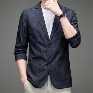 秋季新款爸爸西装外套男中老年商务休闲宽松西服MNSA6629206-P200,男装西服,电商B212（原钱塘6029）