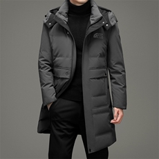 冬装90%白鸭绒羽绒服长款连帽休闲保暖羽绒服外套男装ZG2943-P410，男装羽绒服，电商B212（原钱塘6029）