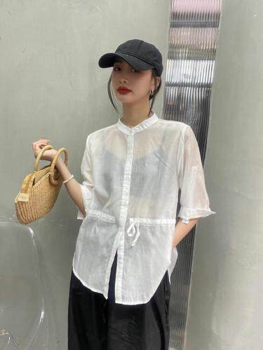 天丝衬衣，女装，独上素帛