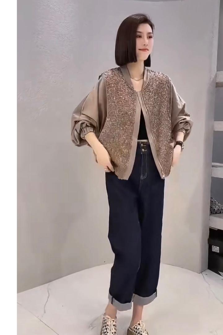 2022秋季新款时尚百搭宽松显瘦短外套,女装短外套,L·H·X
