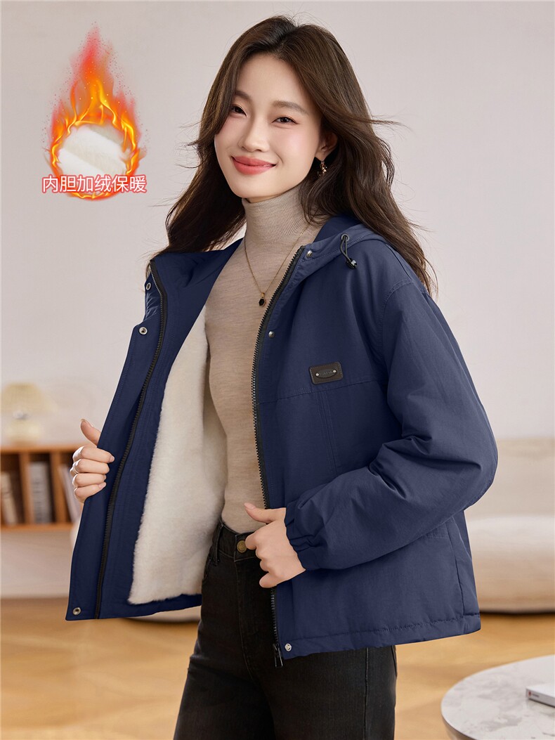 现货！现货！2025冬季新款加绒加厚连帽棉衣棉服女,女装棉衣/棉服,以桐