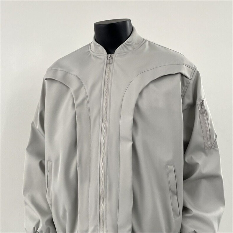 解构弧形飞行员夹克男款痞帅棒球服春秋季美式工装外套HY212-P68,男装夹克,星座1001-1