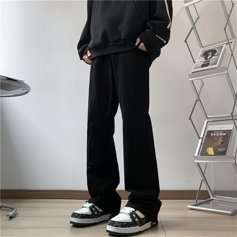 微喇毛边牛仔裤男款秋季长裤潮 T1686 P36图片