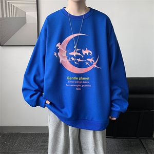 华夫格卫衣圆领卫衣男大码长袖t恤男外套 HW76209-P30加绒款-P40图片