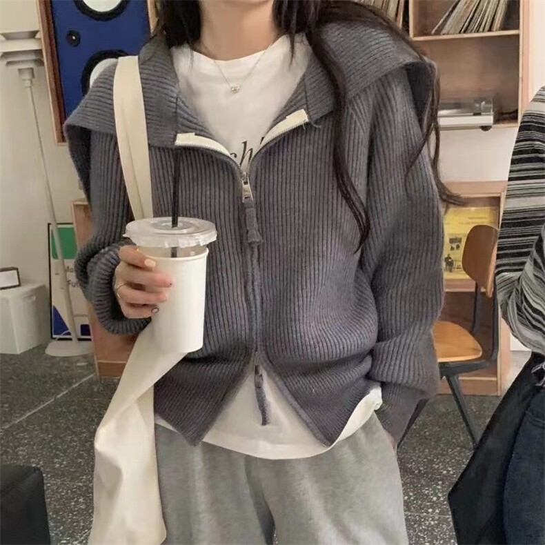 时尚百搭女士羊毛衫高领宽松显瘦针织开衫秋冬保暖毛衣,女装羊毛衫,恒恩羊绒