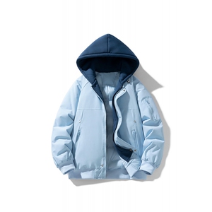 !潮流冬季连帽拉链加绒加厚棉衣情侣撞色棉服外套 MY5567-P78图片