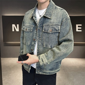 B317-JK823-P135  男装夹克2025春季新款复古水洗牛仔外套图片