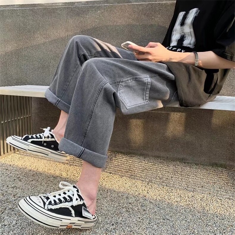 街头街舞春夏季新款时尚青春流行潮流男高街潮拼接牛仔裤N7230P43,男装牛仔裤,星座1116-2