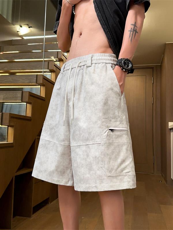 2025扎染美式复古工装短裤DK41M-5XLP35控58,男装牛仔裤,电商B325