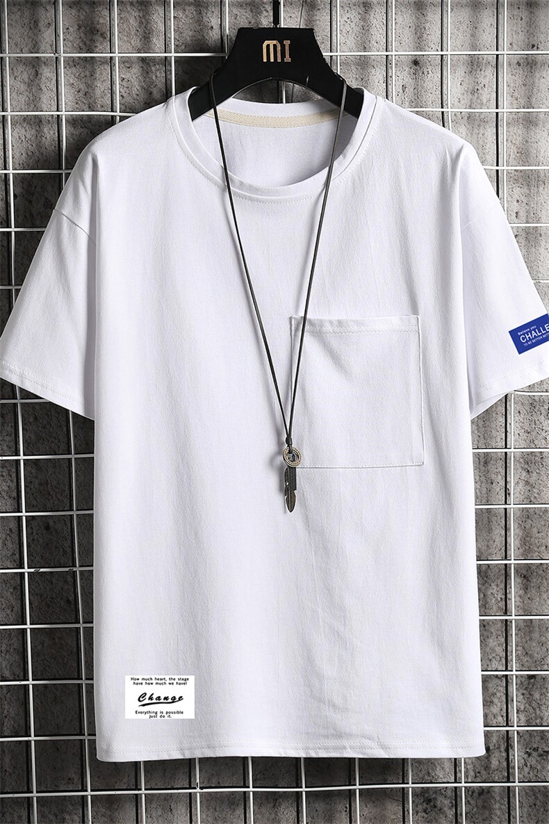 DX24062-P25大口袋百搭短袖t恤男大码半袖体恤上衣服,男装T恤,电商A040A
