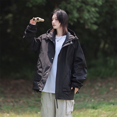 冲锋衣外套男2025春季新款宽松连帽休闲工装夹克潮流JK217-P78，男装夹克，星座308B-2