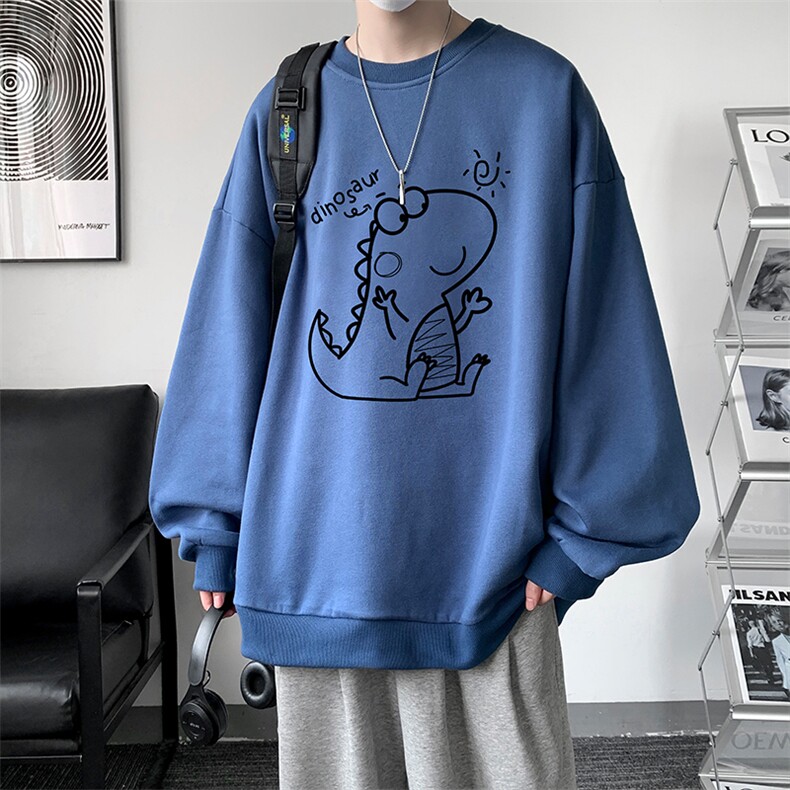 圆领卫衣男大码加厚加绒长袖t恤男S6172-P28加绒款-P33,男装卫衣,电商A040