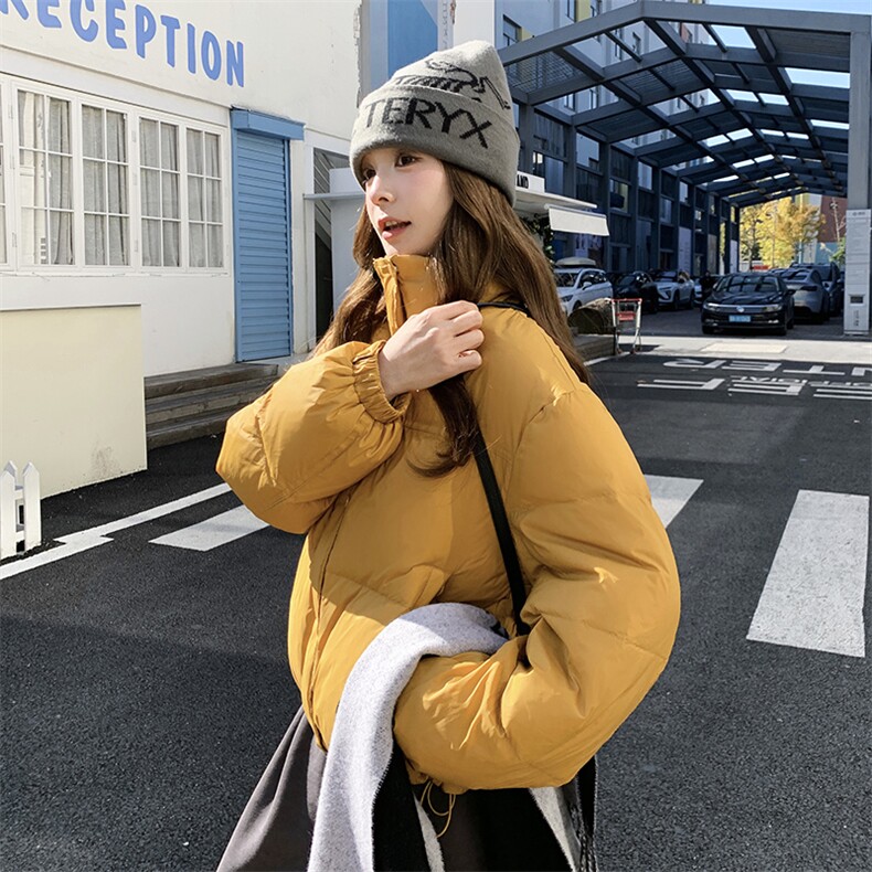 【新款现货】短款韩系黄色羽绒服082-6622P225K328图片