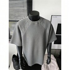 现货-原创-金属光泽面料拼接短袖解构T恤宽松1016-1T339P32K59，男装T恤，星座1016-1（原电商B408-1）