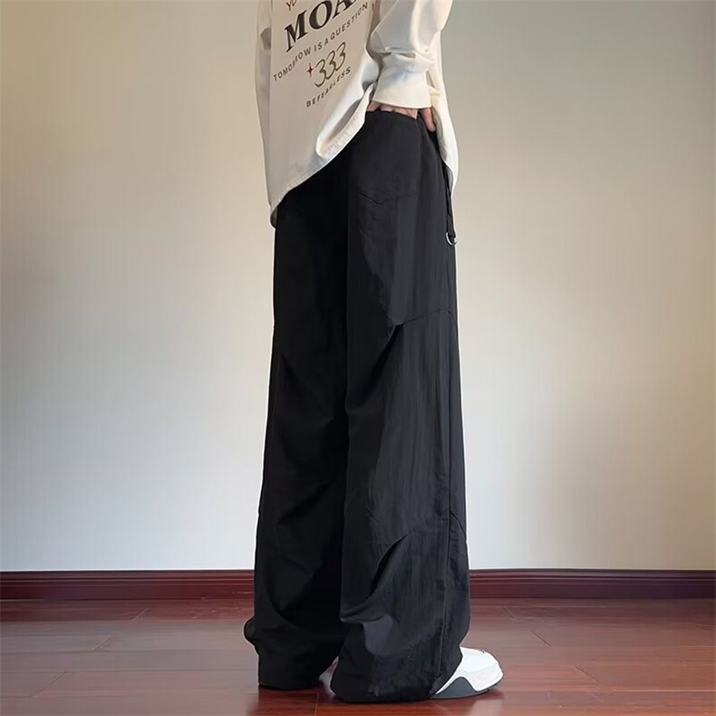 2024褶皱伞兵裤美式宽松痞帅直筒运动休闲裤潮流现货K8115-P41,男装休闲裤,星座512-3