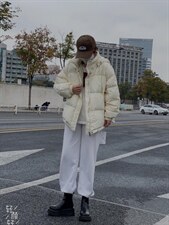 韩版收腰版羽绒服，女装羽绒服，玩美
