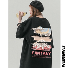 中性风夏季时尚复古百搭雪山印花100棉宽松短袖T恤T6091P25控38，男装T恤，电商A268