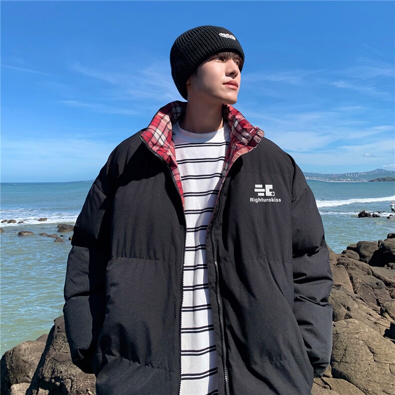 2024冬季格子三防加厚羽绒棉衣情侣撞色棉服外套MY55501特P88,男装棉衣,星座610B-1