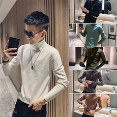 M20-P55控价782021春秋装社会小伙网红修身纯色高圆领毛衣男潮，男装针织衫/毛衣，星座102A（原电商D309-1）