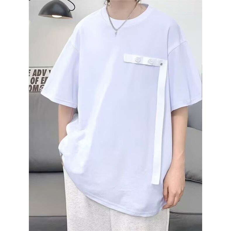 美式复古纽扣短袖t恤男夏季潮牌宽松休闲百搭半袖上衣服ST543-P35,男装T恤,星座412-3