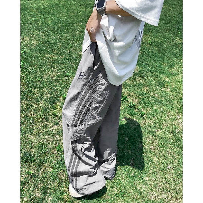 美式潮流条纹休闲工装裤男夏季宽松阔腿直筒长裤现货K8009-P44,男装工装外套,星座512-3