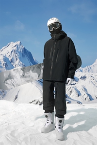 冬季单板双板防风防水拉链男加棉滑雪服套装M70+K1002J加绒-P215图片