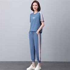 2024年新款夏季套头女休闲韩版宽松撞色套装，女装套装/套裙，独衣靓