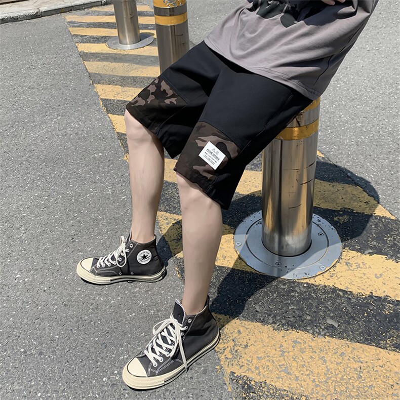 20夏季港风大码休闲潮流运动迷彩工装沙滩短裤五分裤K1025-P35图片