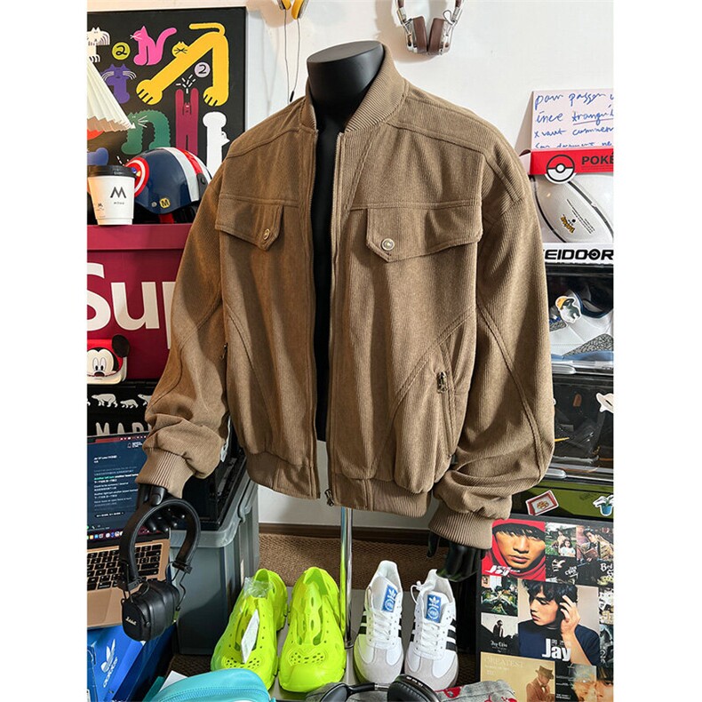 灯芯绒结构棒球夹克CP104-特p85，男装夹克，电商B371