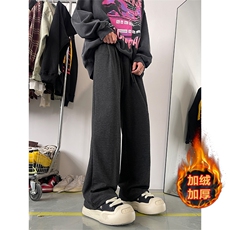 07冬季宽松加绒糯米裤坠感阔腿运动裤XZ211-1-K2355-P60加绒P65，女装休闲裤，星座211-1