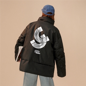 中性22冬季新款设计感印花立领棉服TPMY55P65控99特批无差价图片