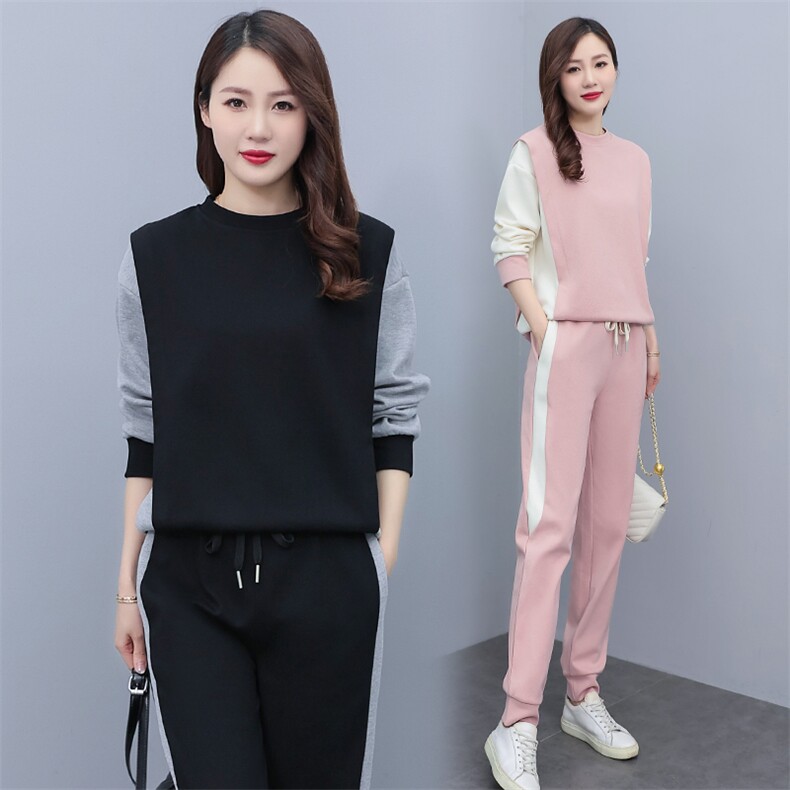 2023秋款时尚休闲运动套装女宽松显瘦两件套,女装运动套装,凯瑟曼