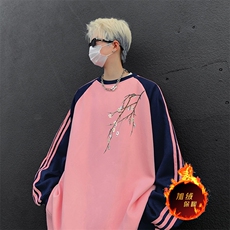 抖音得物供货提供视频秋冬重磅美式宽松织带圆领卫衣0768，男装卫衣，电商A486