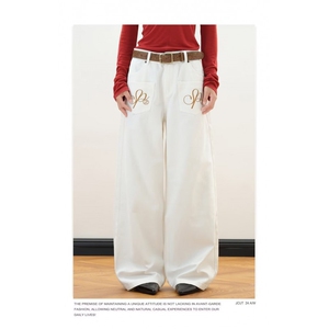 1506-1/K66601/P44个性字母牛仔裤嘻哈ins潮高街潮流痞帅长裤男女
