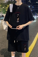 ！2023夏季男士华夫格短袖T恤套装百搭上衣一套HTZ12P50，男装T恤，电商B220