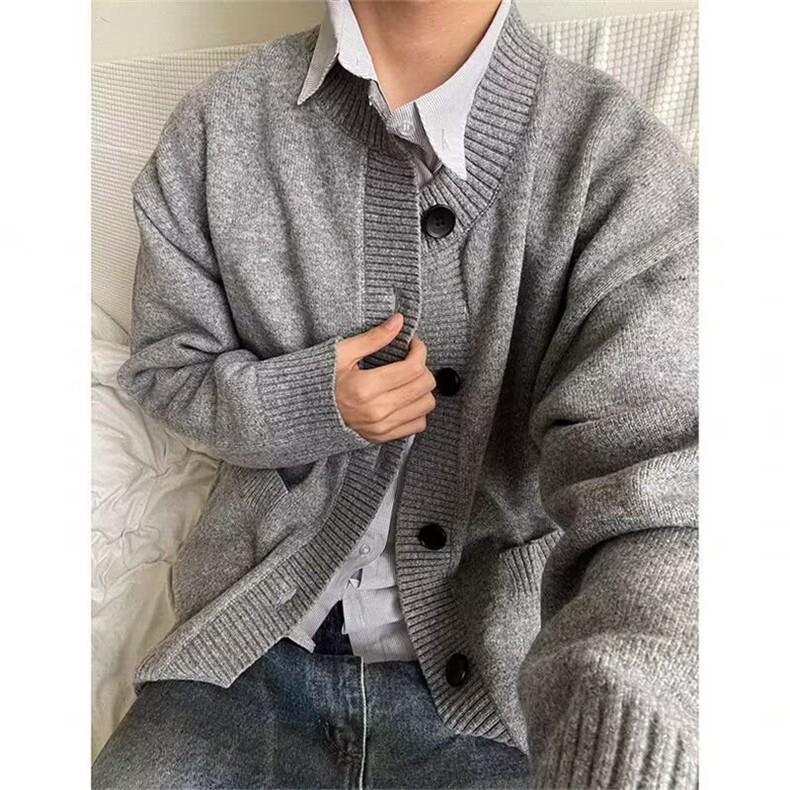 高街复古大口袋毛衣男2026新款慵懒风针织衫休闲开衫外套上衣服,男装针织衫/毛衣,星座506A