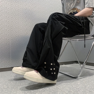 设计感伐木裤高街潮牌休闲裤排扣微喇长裤X1213-KK139-P58图片
